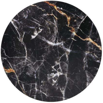 Couchtisch HARISSA 41x42 cm schwarz / schwarzes Marmordekor