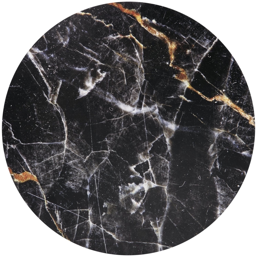 Couchtisch HARISSA 41x42 cm schwarz / schwarzes Marmordekor