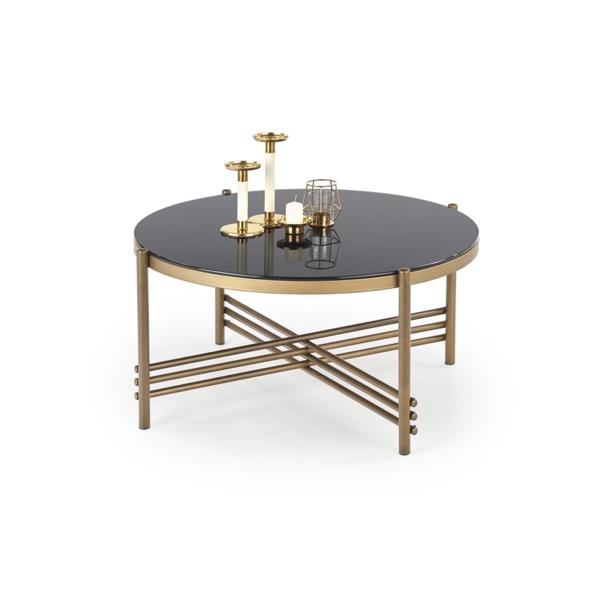 Couchtisch ISMENA 41x80 cm golden/schwarz