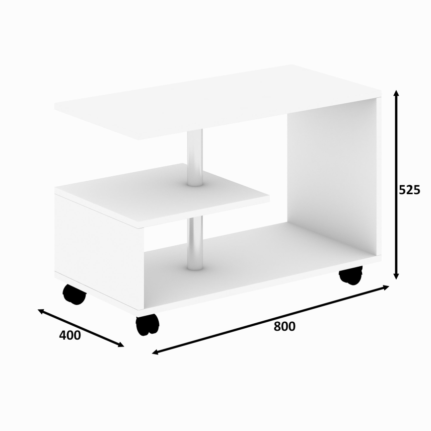 Couchtisch KARANFIL 52,5x80 cm weiß