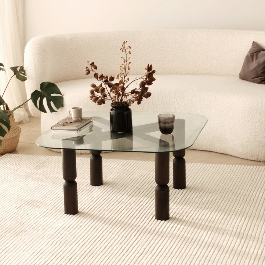 Couchtisch KEI 40x80 cm braun/klar