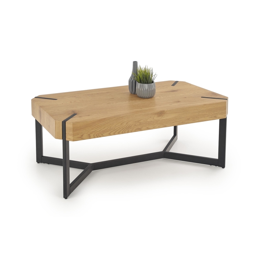 Couchtisch LAVIDA 43x110 cm golden Eiche/schwarz