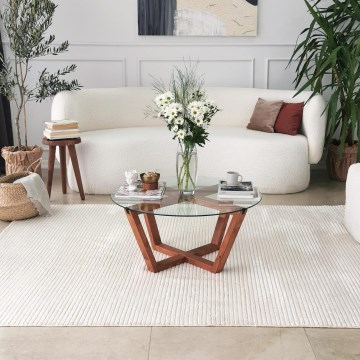 Couchtisch LOTUS 35x75 cm braun/klar