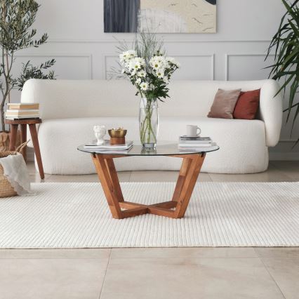 Couchtisch LOTUS 35x75 cm braun/klar