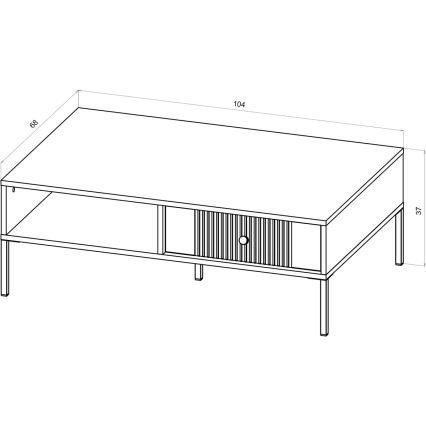 Couchtisch LUE 104x68 cm weiß/schwarz