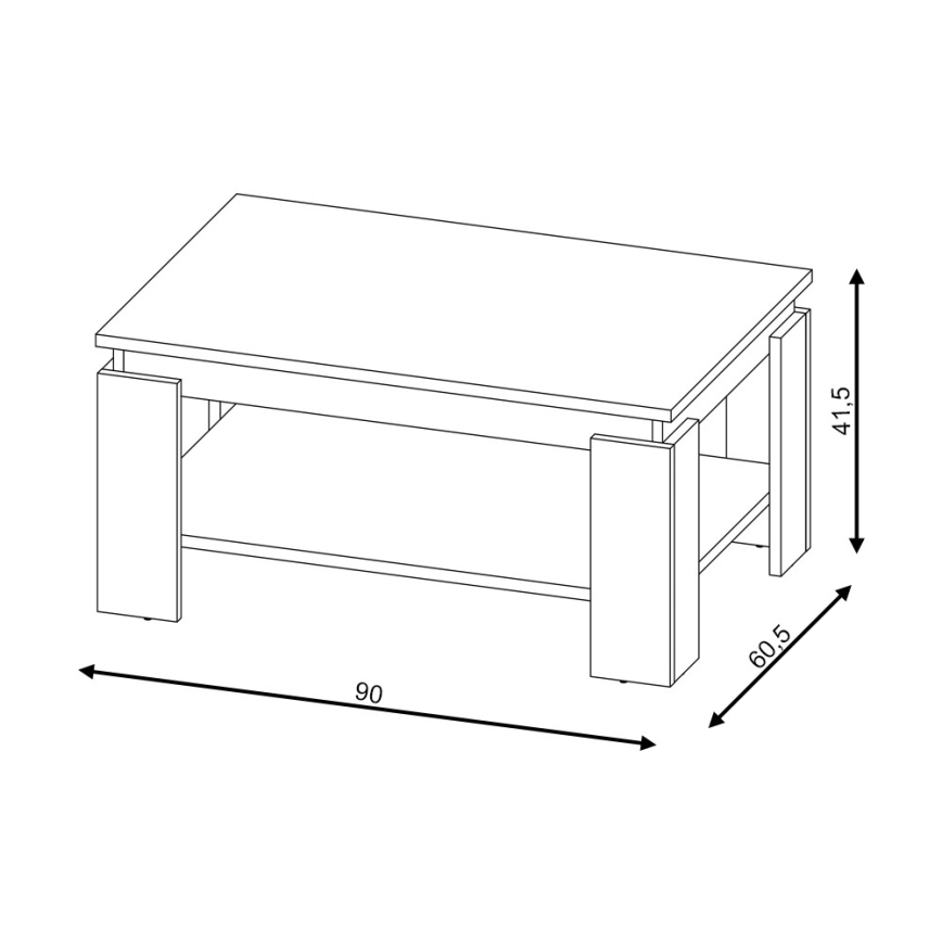 Couchtisch LUNO Artisan-Eiche/schwarz