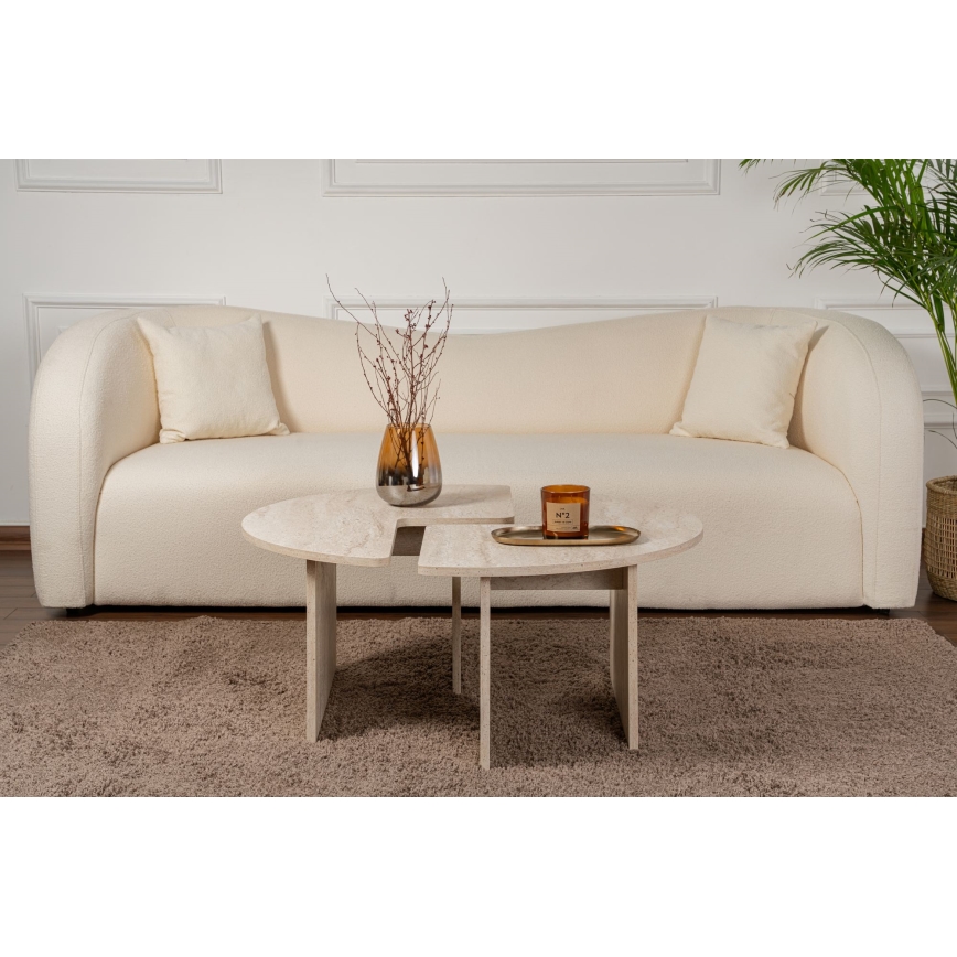 Couchtisch LUVIA, Marmor-Dekor, Beige
