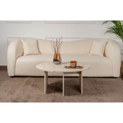 Couchtisch LUVIA, Marmor-Dekor, Beige