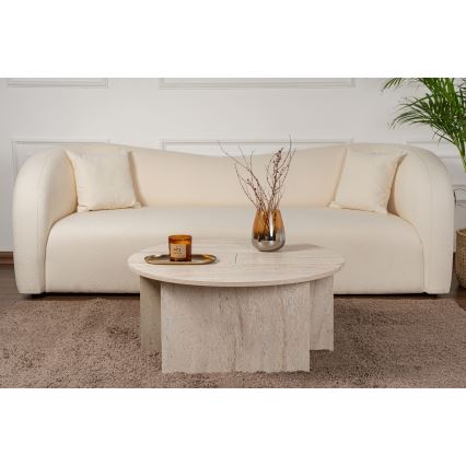 Couchtisch LUVIA, Marmor-Dekor, Beige