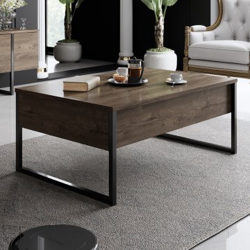 Couchtisch LUXE 40x90 cm Walnuss/schwarz