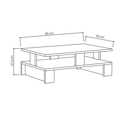 Couchtisch MANSU 27,5x80 cm schwarz