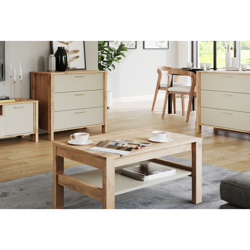 Couchtisch MENTA 90x45 cm Wotan-Eiche/Grau