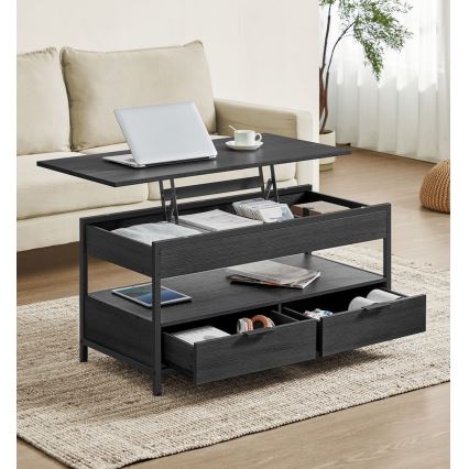 Couchtisch mit Hebefunktion NYRO, schwarz