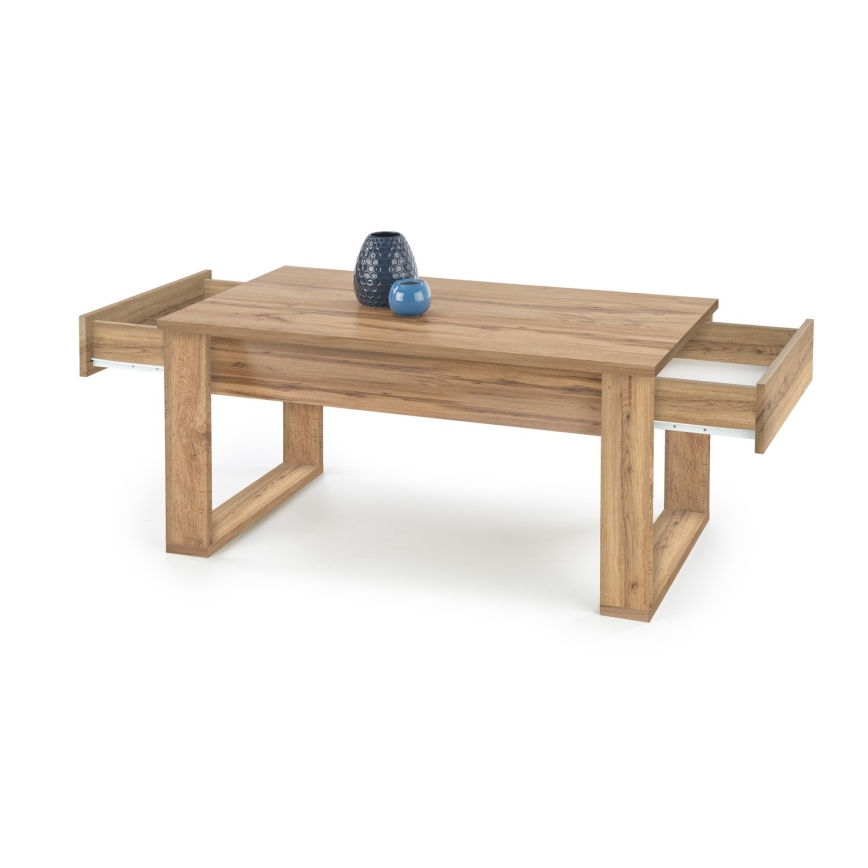 Couchtisch mit Schubladen NEA 52x110 cm braun / Eiche Wotan