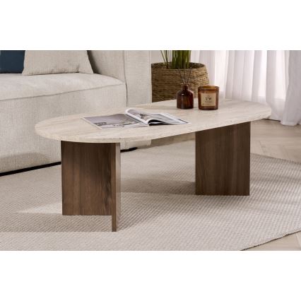 Couchtisch NEL 119x60 cm beige/Nussbaum