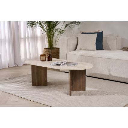 Couchtisch NEL 119x60 cm beige/Nussbaum