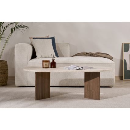Couchtisch NEL 119x60 cm beige/Nussbaum