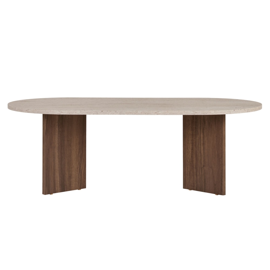 Couchtisch NEL 119x60 cm beige/Nussbaum
