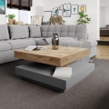 Couchtisch NENANI 34x70 cm grau / Eiche Wotan