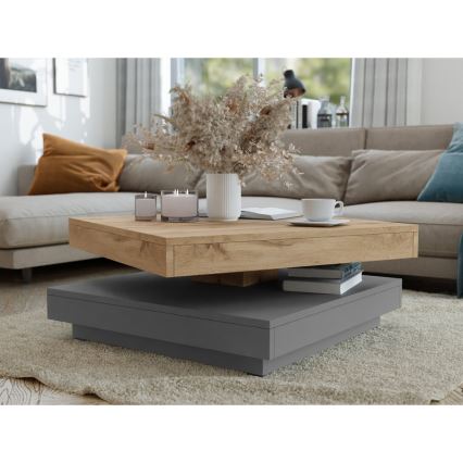 Couchtisch NENANI 34x70 cm grau / Eiche Wotan