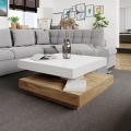 Couchtisch NENANI 34x70 cm weiß / Eiche wotan