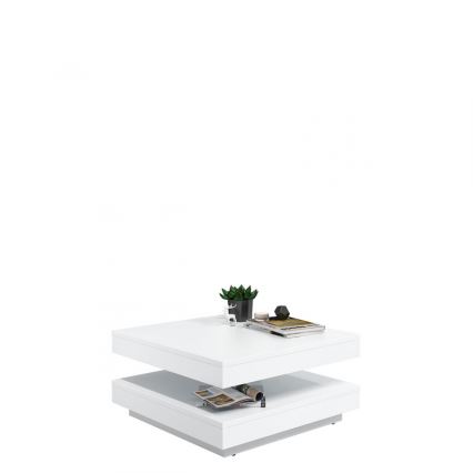 Couchtisch NENANI 34x70 cm weiß / Eiche wotan