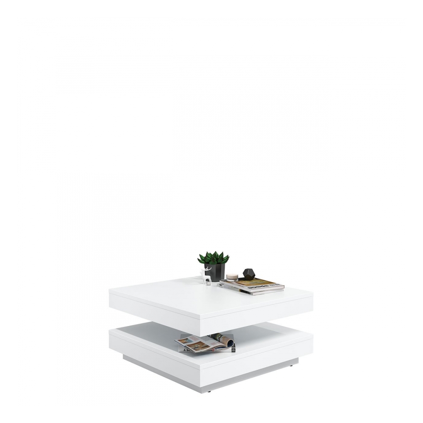 Couchtisch NENANI 34x70 cm weiß / Eiche wotan