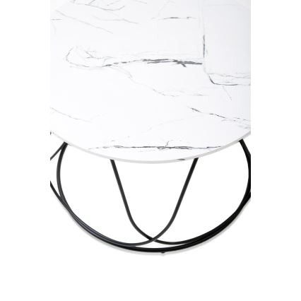 Couchtisch NUBIRA 41x60 cm schwarz/Marmordekor