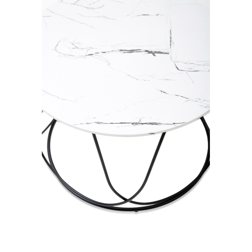 Couchtisch NUBIRA 41x60 cm schwarz/Marmordekor