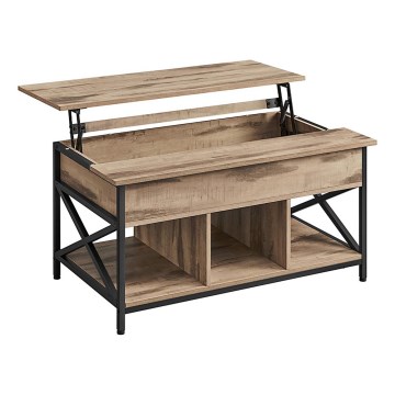 Couchtisch NYRO mit Hebefunktion, braun/schwarz