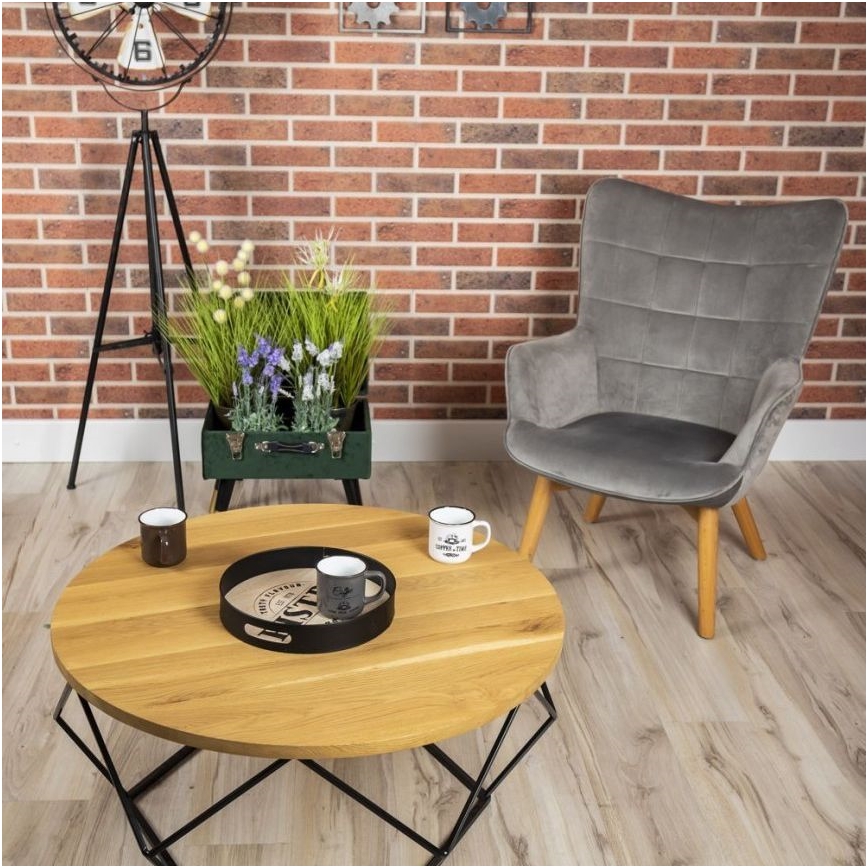 Couchtisch OAKLOFT 41,5x90 cm schwarz/Eiche