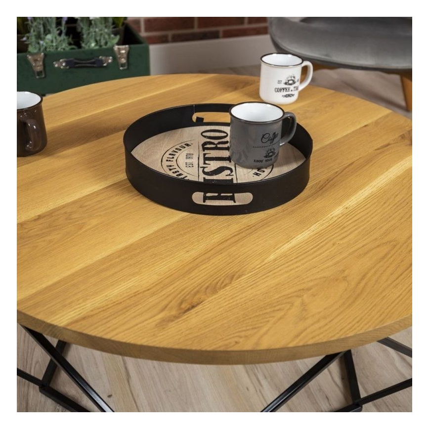 Couchtisch OAKLOFT 41,5x90 cm schwarz/Eiche