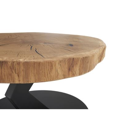 Couchtisch ODIN Ø 75 cm Eiche/Schwarz