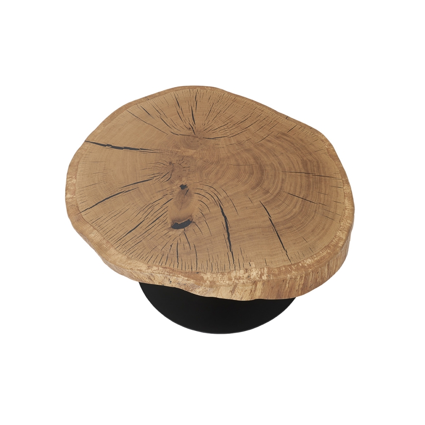 Couchtisch ODIN Ø 75 cm Eiche/Schwarz