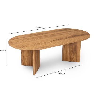 Couchtisch OVAL 60x120 cm braun
