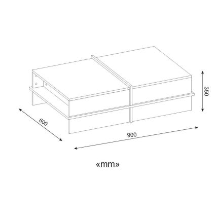 Couchtisch PLUS 35x90 cm braun/weiß