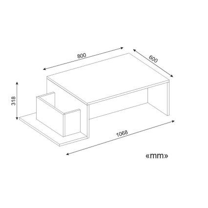 Couchtisch POT 32x107 cm weiß