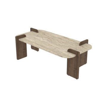 Couchtisch PURO 120x60 cm Nussbaum/Beige