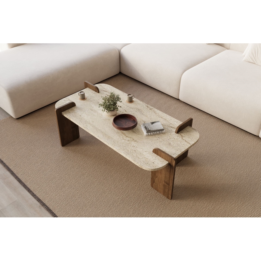 Couchtisch PURO 120x60 cm Nussbaum/Beige