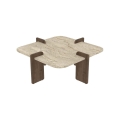 Couchtisch PURO 90x90 cm Beige/Nussbaum