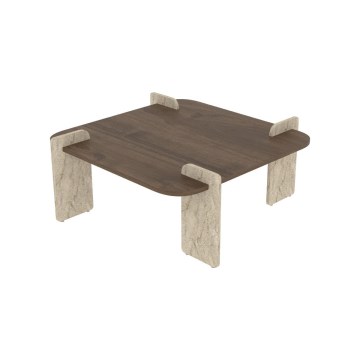 Couchtisch PURO 90x90 cm Walnuss/Beige
