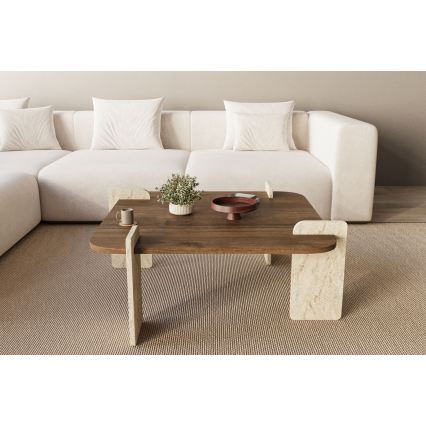 Couchtisch PURO 90x90 cm Walnuss/Beige