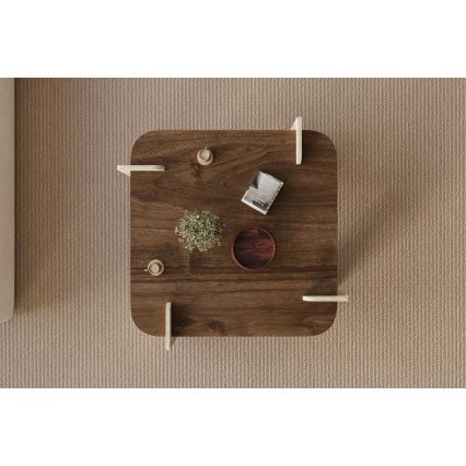 Couchtisch PURO 90x90 cm Walnuss/Beige