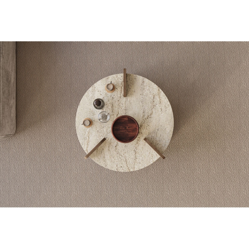 Couchtisch PURO Ø 70 cm beige/Nussbaum