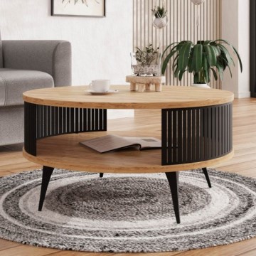Couchtisch ROENNI 44x75 cm schwarz/golden Eiche