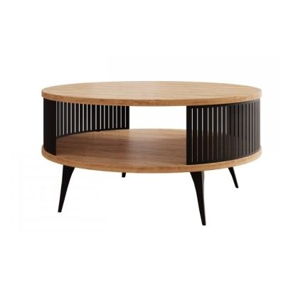 Couchtisch ROENNI 44x75 cm schwarz/golden Eiche