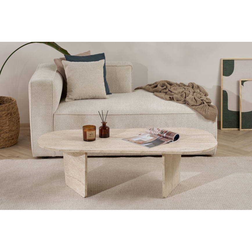 Couchtisch ROND 130x65 cm beige