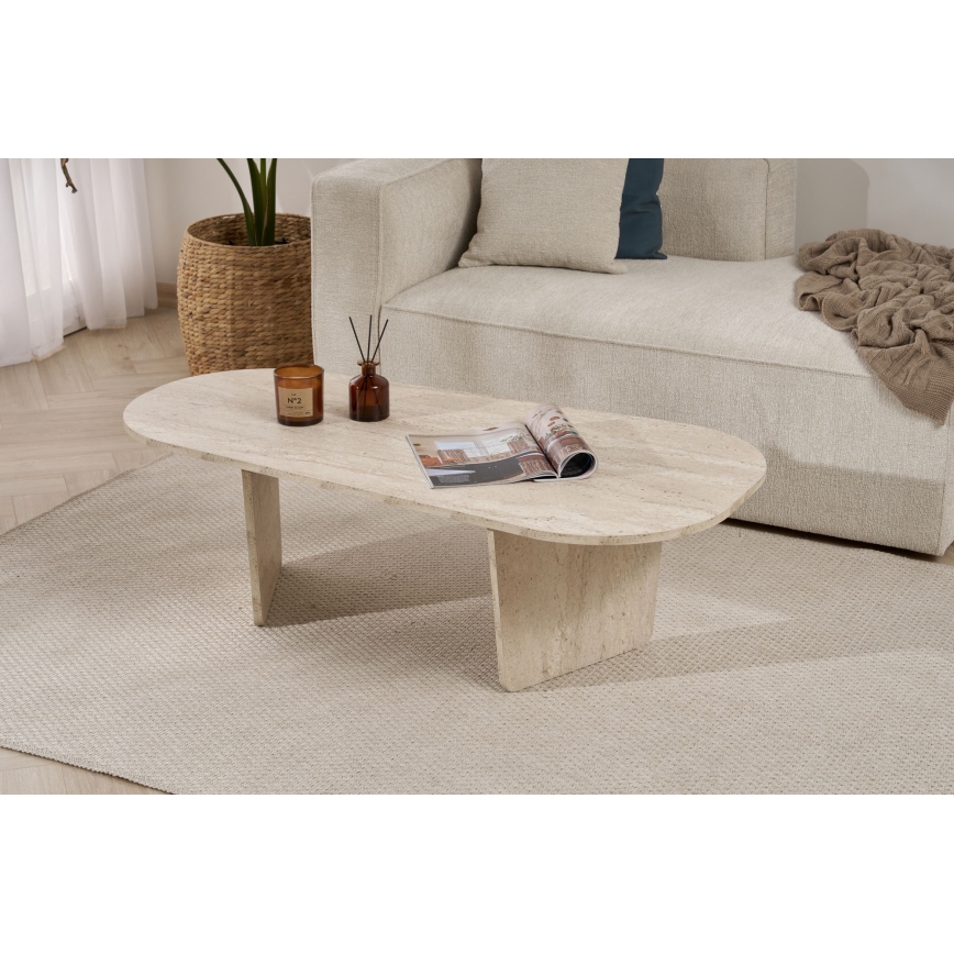 Couchtisch ROND 130x65 cm Travertin