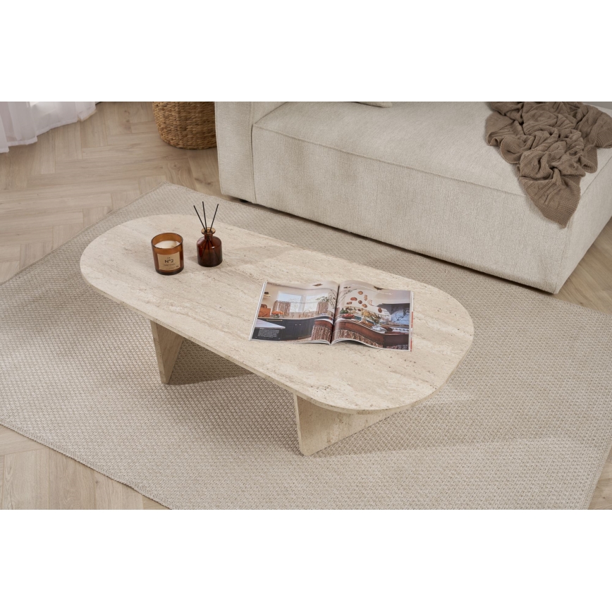 Couchtisch ROND 130x65 cm Travertin