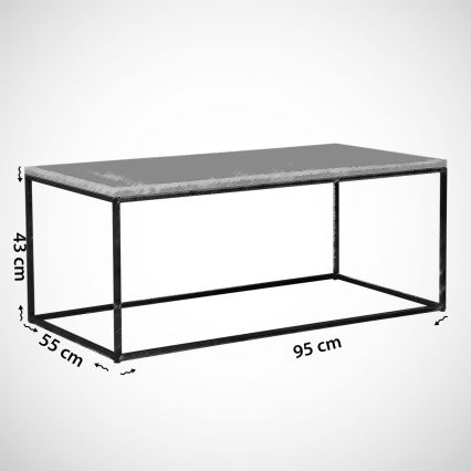 Couchtisch ROYAL 43x95 cm schwarz